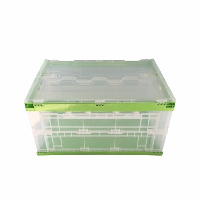 Eco-friendly Lucency Container Folding Crate With Side open